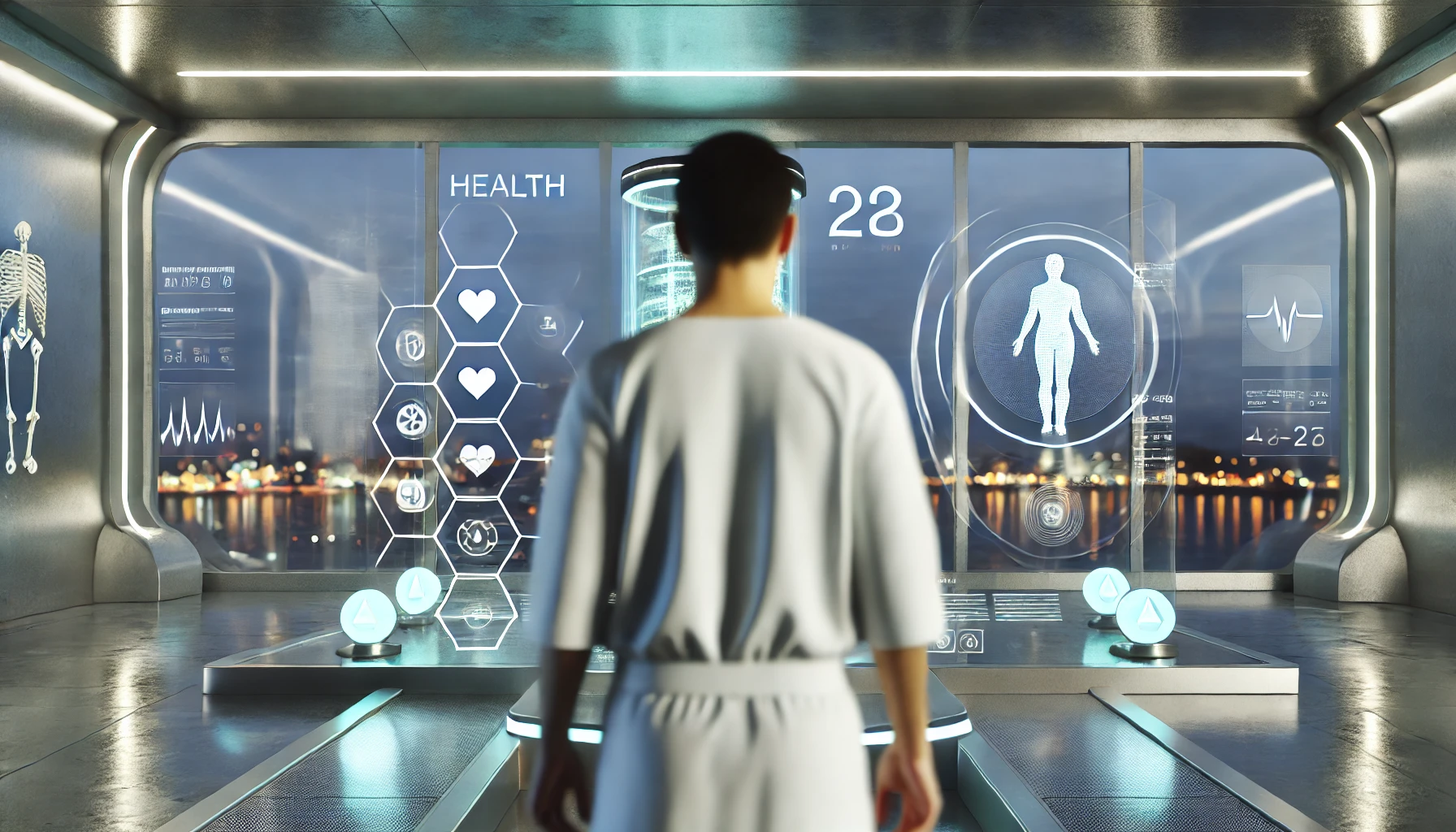 DALL·E-2024-09-26-22.01.25-A-highly-realistic-ultra-detailed-image-of-a-man-standing-in-a-futuristic-high-tech-laboratory-viewed-from-behind-surrounded-by-floating-holographi