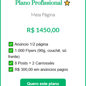 Plano Profissional - Meia Página⭐